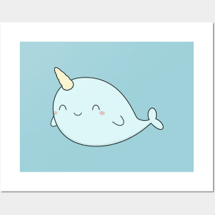 Kawaii Cute Narwhal T-Shirt Posters and Art